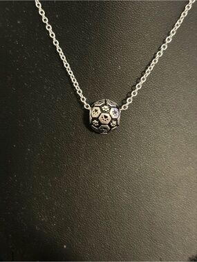Floral Sphere Pendant Necklace in Silver